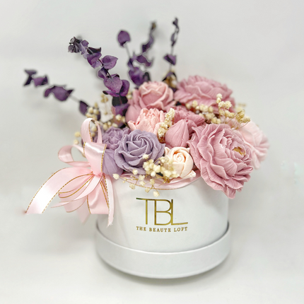 Elegant Blush Cluster Medium Round Soapery Floweral Arrangement