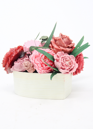 Mixed Reds & Pinks Cream Box 10-12 Flowers SoapFleur Forever Soap Bouquet with Dehydrated Botanicals