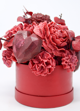 Mixed Red Red Box 11-13 Flowers SoapFleur Forever Soap Bouquet with Dehydrated Botanicals