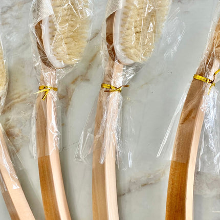 Exfoliating Bamboo Detachable Long Handle Body Brush with Vegan Bristles